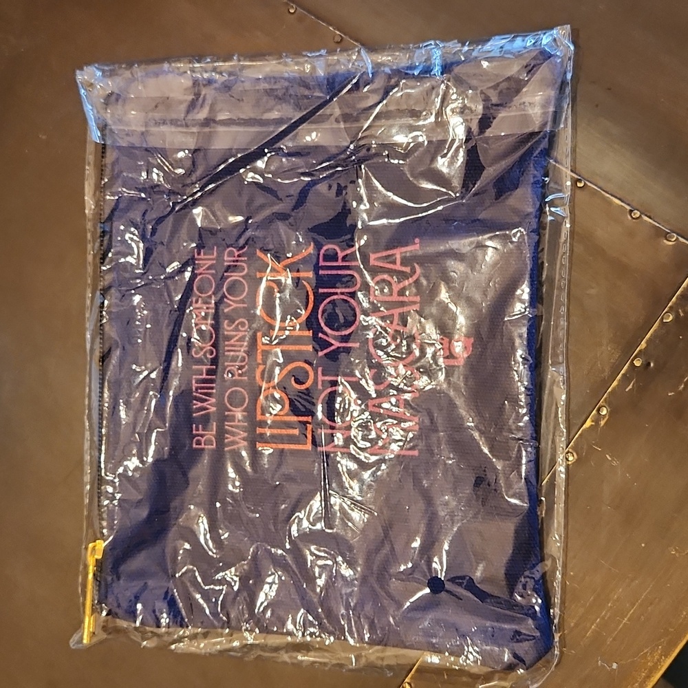 NEW LipStick Queen makeup bag. " BE WITH SOMEONE WHO RUINS YOUR LIPSTICK, ...."